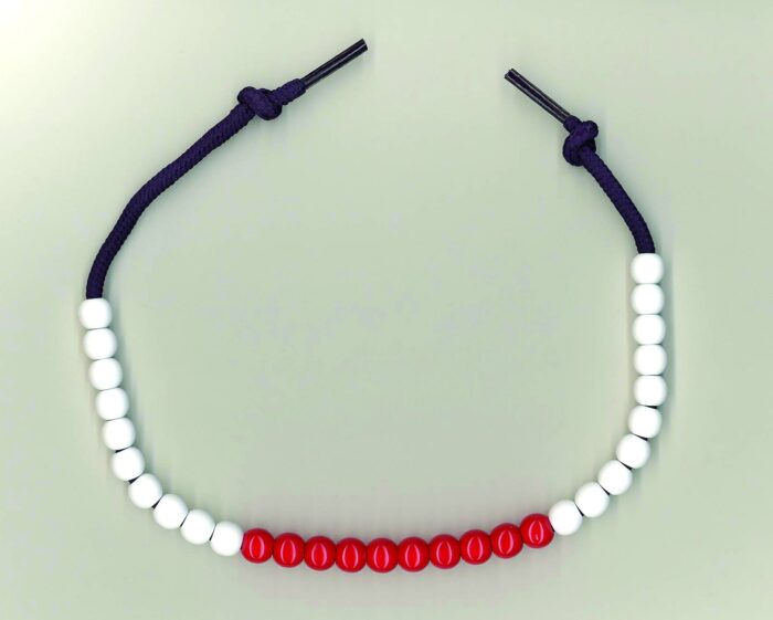 CHILD'S 1-30 BEADSTRING (10W, 10R,10W)