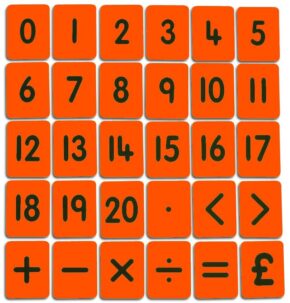 CHILD'S 0-20/FUNCTIONS CARD SET - ORANGE