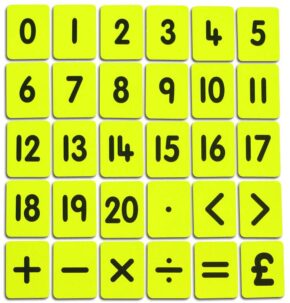 CHILD'S 0-20/FUNCTIONS CARD SET - YELLOW