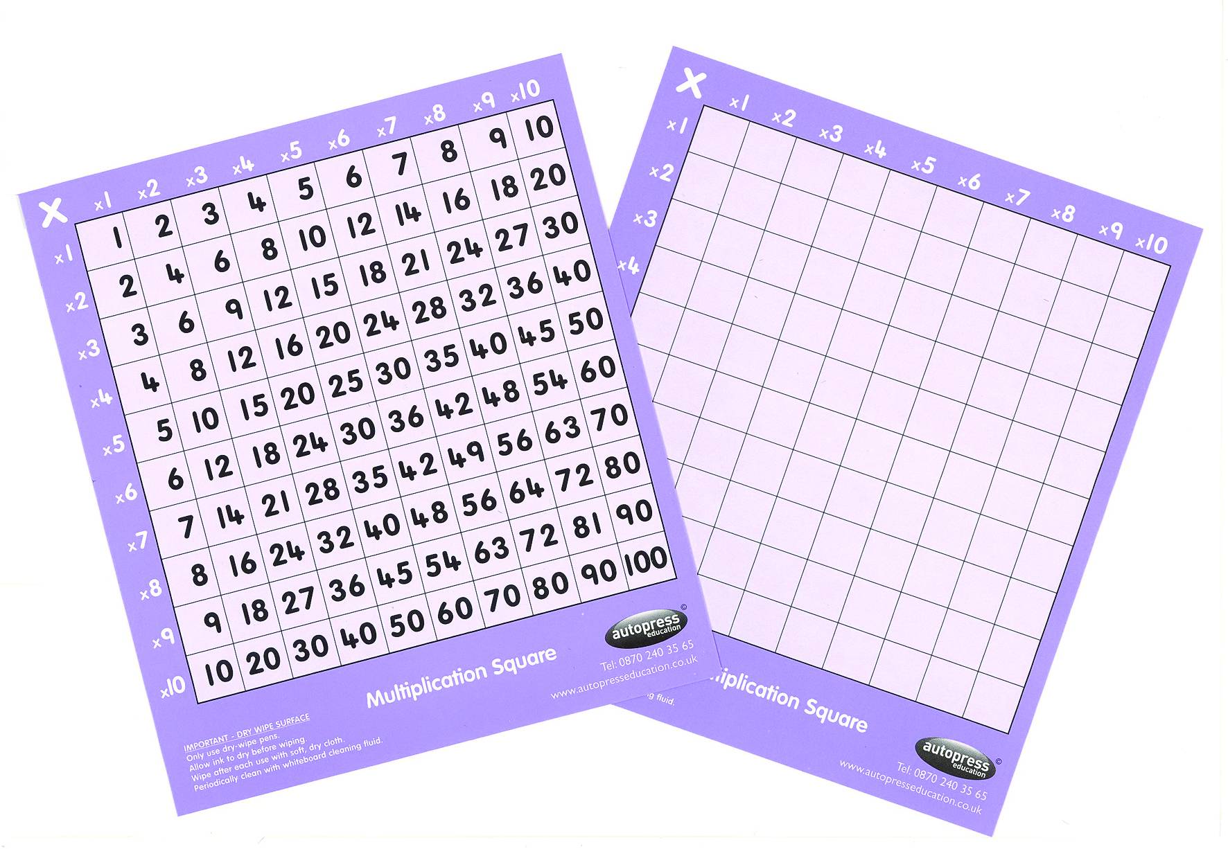 CHILD'S MULTIPLICATION SQUARE - SMALL