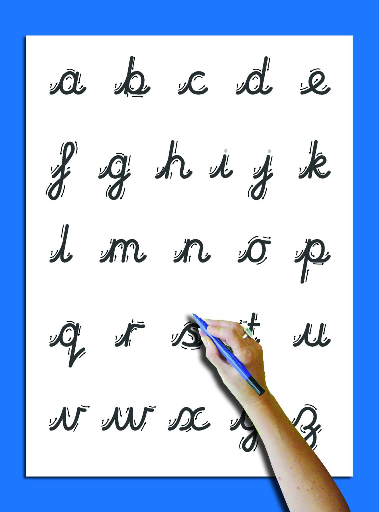 WRITE 'N' WIPE POSTER/PEN - CURSIVE