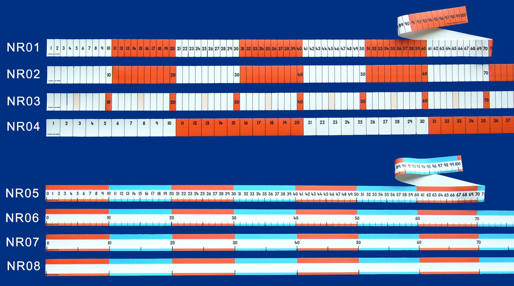 NUMBER ROLL 6 (1-100, MULTIPLES OF 10, UNIT INCREMENTS)