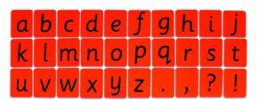 CHILD'S ALPHABET CARDS - LOWER CASE (RED)