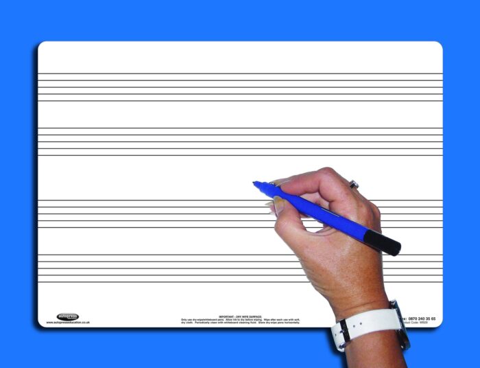 A4 MUSIC WHITEBOARD/PEN/BAG - 4 STAVE