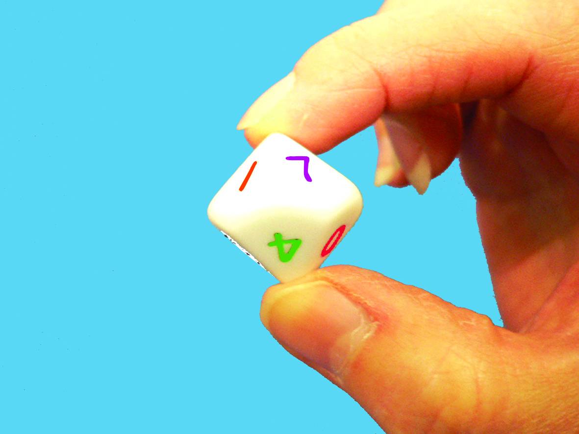 RAINBOW TEN SIDED DICE (0-9)