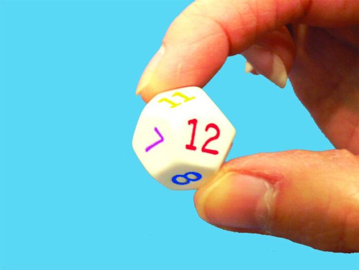 RAINBOW 12 SIDED DICE (1-12)