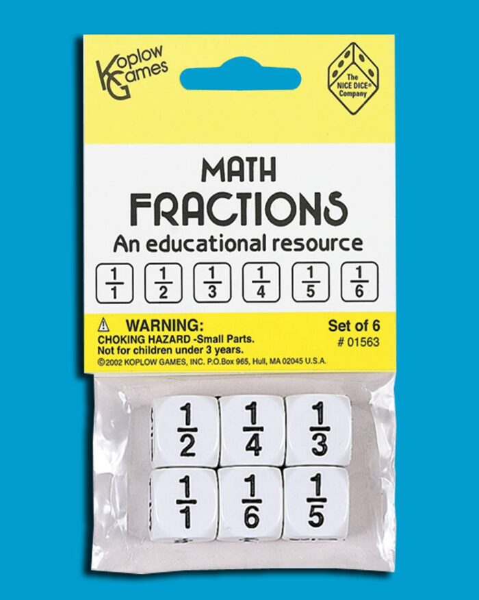 PACK OF 6 FRACTIONS DICE