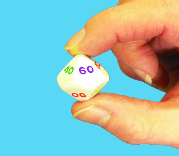 RAINBOW 10 SIDED DICE (MULTIPLES OF 10)