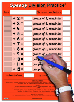 SPEEDY DIVISION PRACTICE CARD