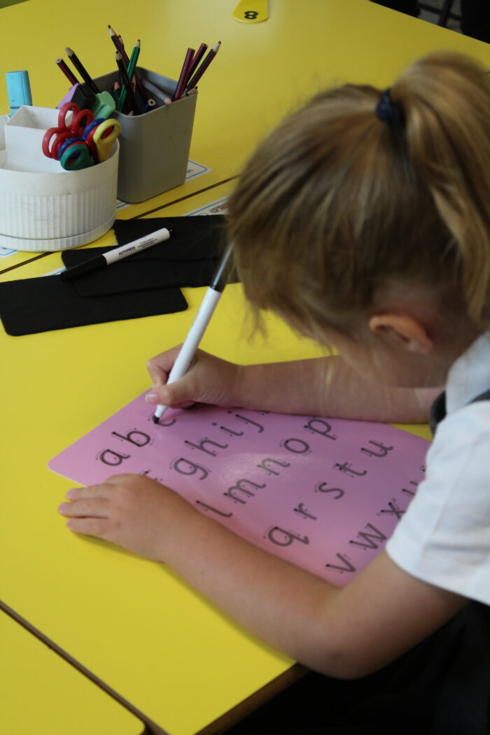 Pink tinted letter formation mat - Image 3