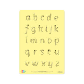 Yellow tinted letter formation mat